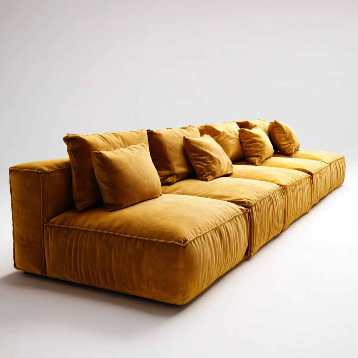 Sofa, 3 fotela w poliestrowym aksamicie 300 x 120 x 78 cm prostokątna