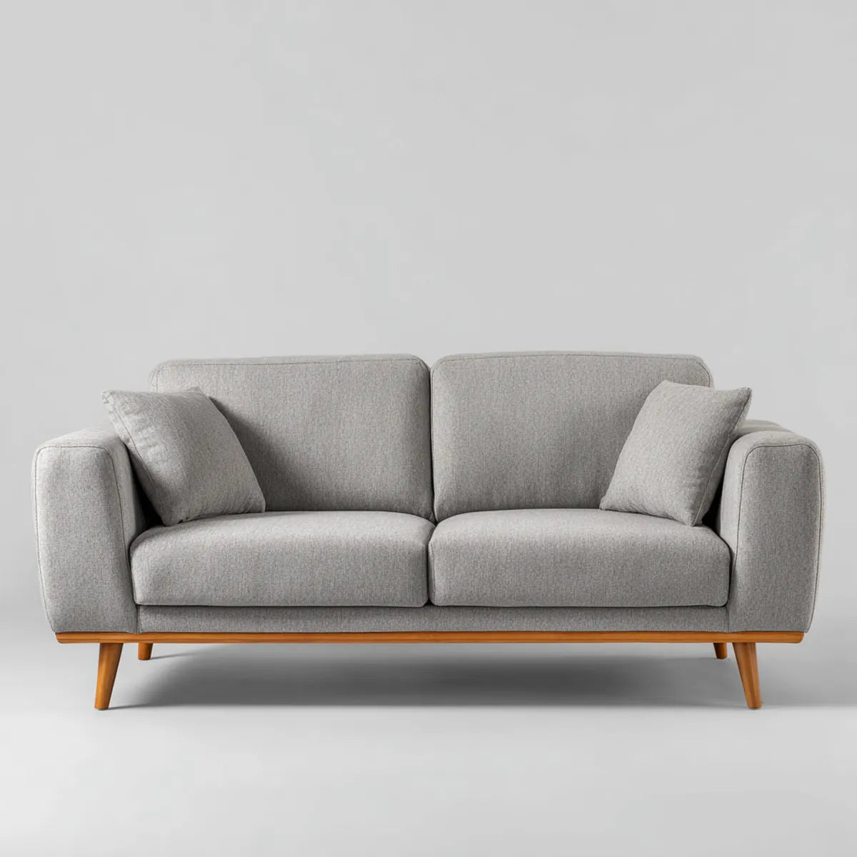 Sofa, Szara sofa poliestrowa z prostokątnym poliuretanowym wyściełkiem o wymiarach 180 x 85 cm, 180 x 85 x 85 cm