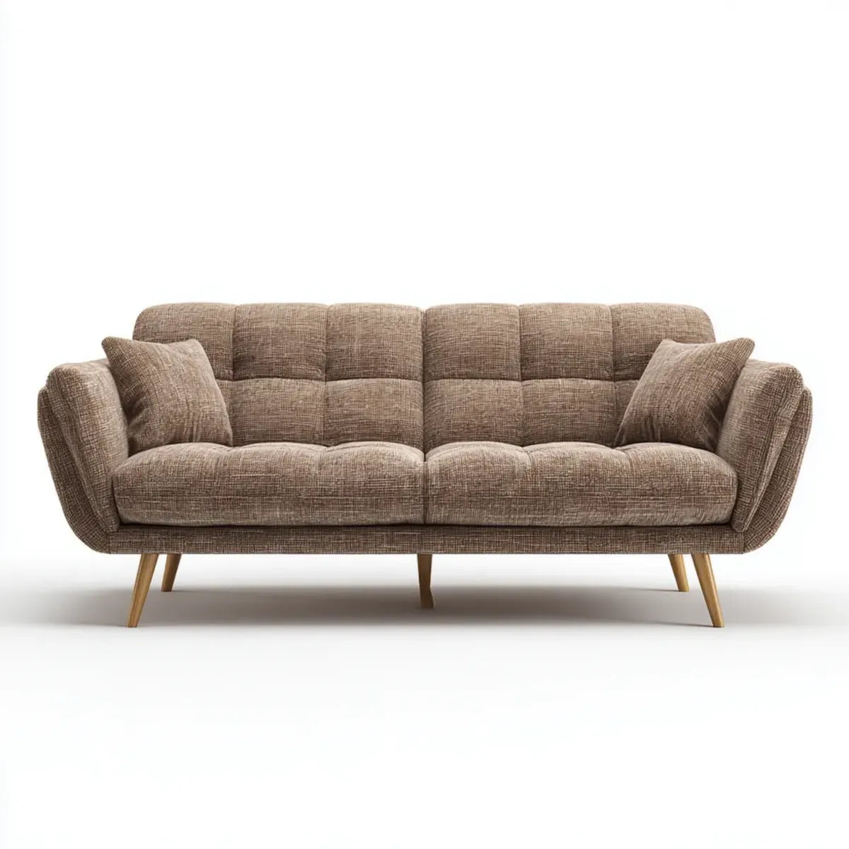 Sofa 3 umieszcza brązowy poliester o strukturze w kształcie liniowym eukaliptusa 220 x 90 x 88 cm