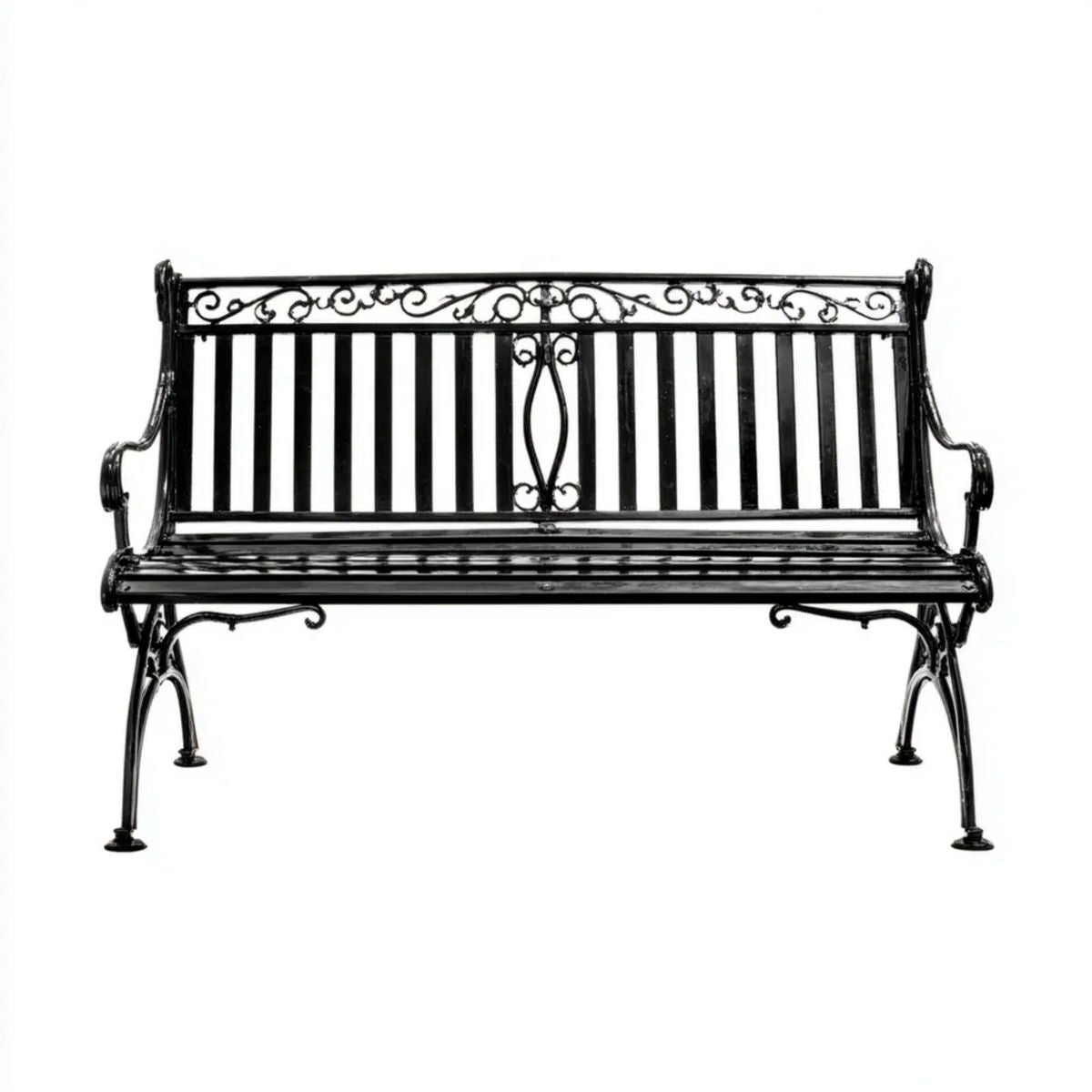 Ławka ogrodowa, Ogród Ławka 3 fotele w kolorze czarnym Suiliron 150 x 60 x 88 cm