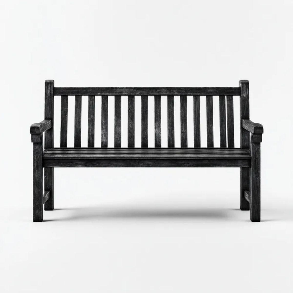 Ławka ogrodowa, Ogród Ławka 2 czarny Drewno liściaste 120 x 63 x 85 cm z podpórkami