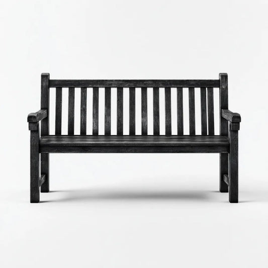 Ławka ogrodowa, Ogród Ławka 2 czarny Drewno liściaste 120 x 63 x 85 cm z podpórkami