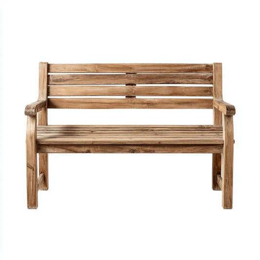 Ławka ogrodowa, 2 ławki brązowe z litego drewna z podłokietnikami 120 x 60 x 90 cm