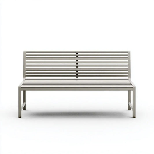 Ławka ogrodowa, Ogród Ławka 2 fotele srebrne stal nierdzewna 120 x 60 x 80 cm