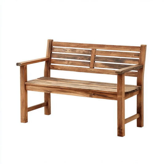Ławka ogrodowa, Ogród Ławka 2 Place z brązowego brązowy drewna w litego drewna z pryncypią 120 x 65 x 90 cm