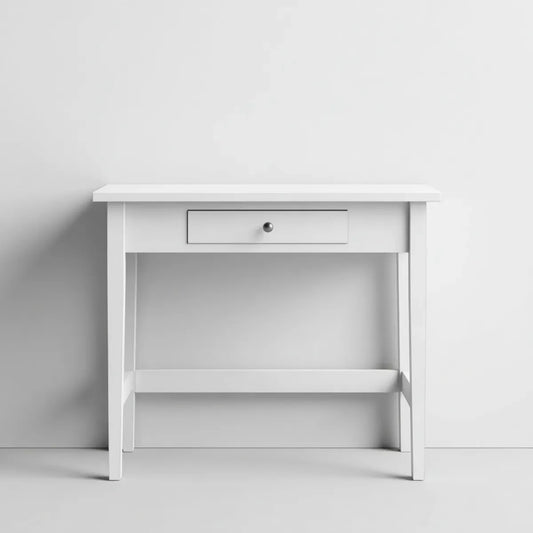 Konsola do przedpokoju, Biała konsola wejściowa 100 x 35 x 76 cm w prostokątnym MDF z szufladą