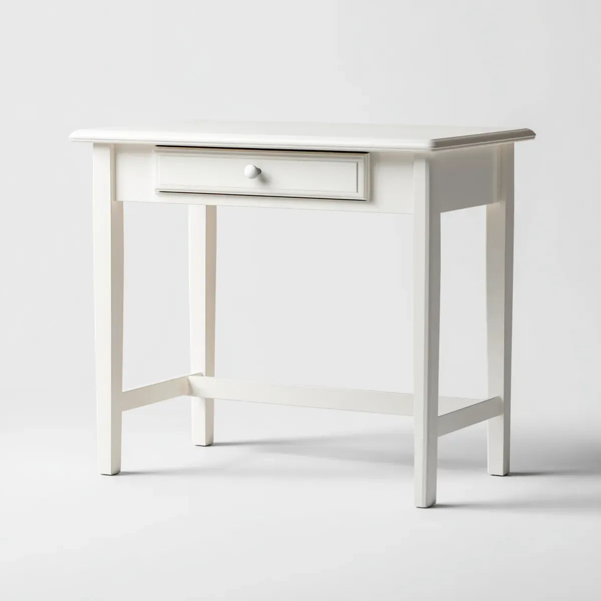Konsola do przedpokoju, Biała konsola wejściowa z prostokątną szufladą w MDF 100 x 35 x 80 cm