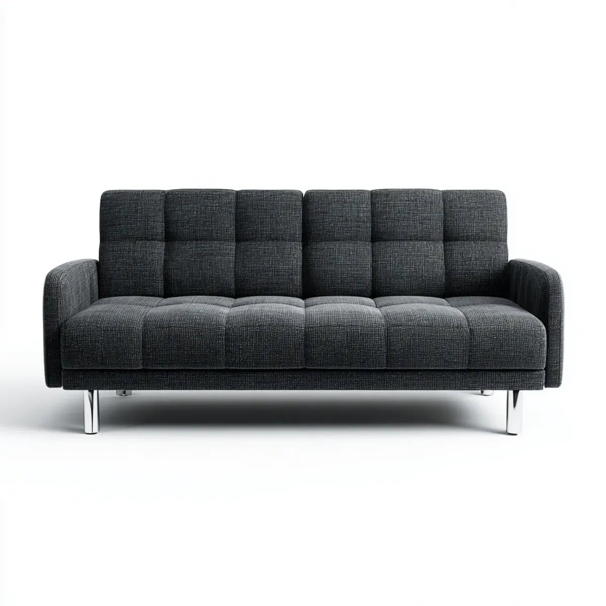 Sofa 3 miejsca ciemnoszary 190 x 82 x 86 cm w prostokątnym kształcie poliestru