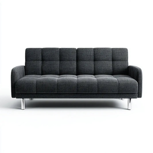 Sofa 3 miejsca ciemnoszary 190 x 82 x 86 cm w prostokątnym kształcie poliestru
