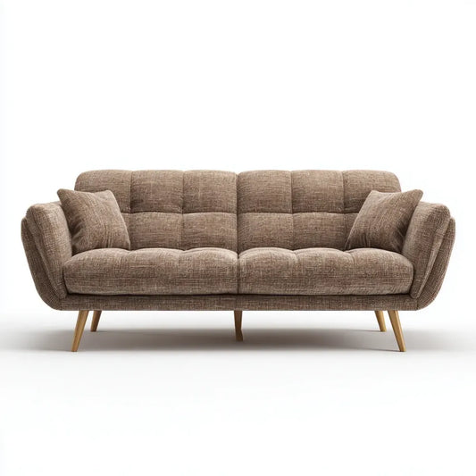 Sofa 3 umieszcza brązowy poliester o strukturze w kształcie liniowym eukaliptusa 220 x 90 x 88 cm