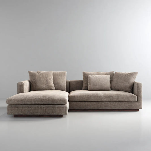 Sofa, Kanapa narożna z krzesełkowym longiem lewym gołębica 280 x 165 x 85 cm w kształcie poliestru L