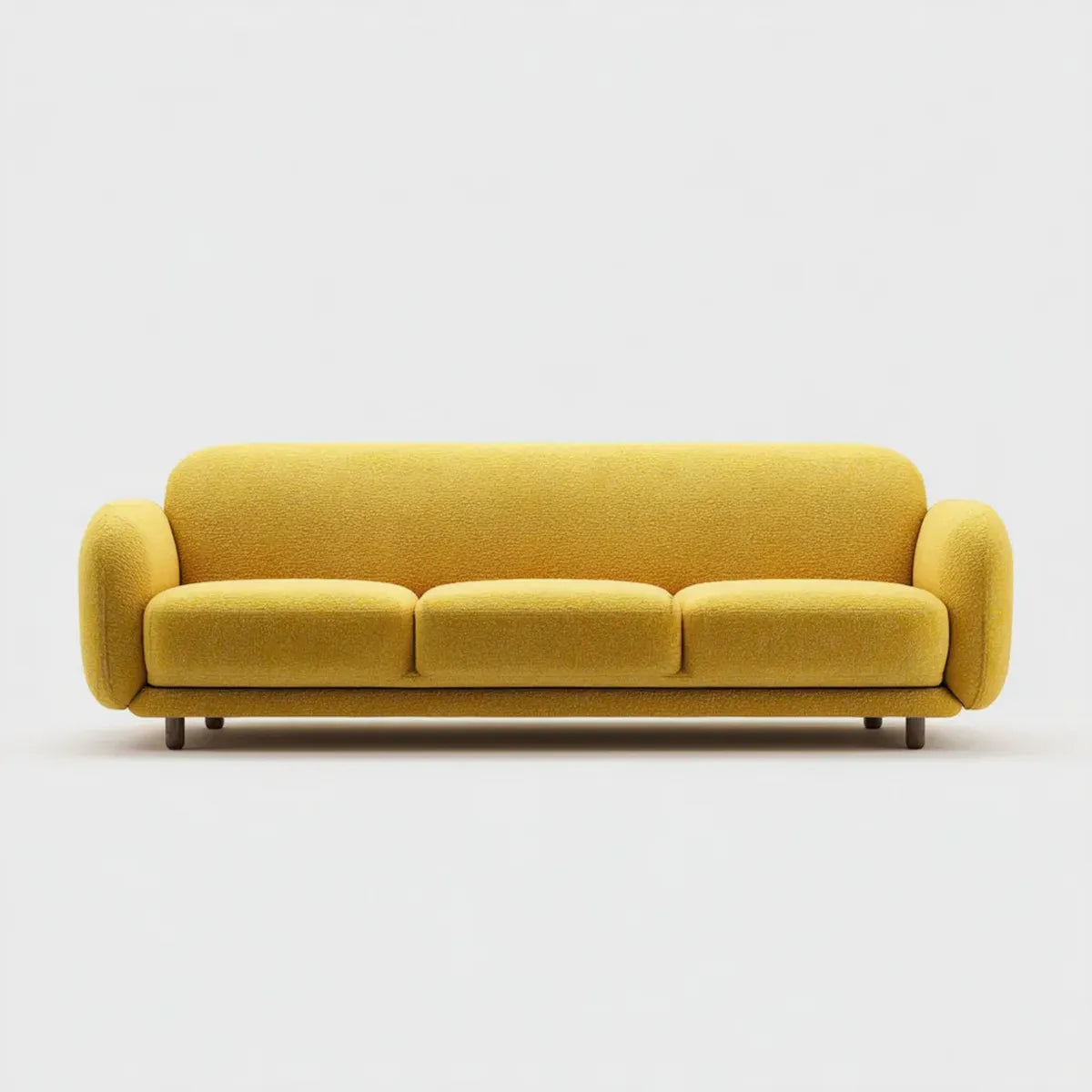 Sofa 3 miejsca żółty musztarda poliester 210 x 90 x 78 cm