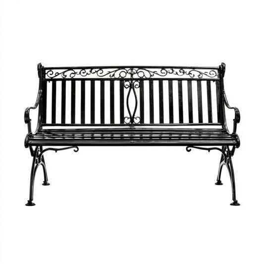 Ławka ogrodowa, Ogród Ławka 3 fotele w kolorze czarnym Suiliron 150 x 60 x 88 cm