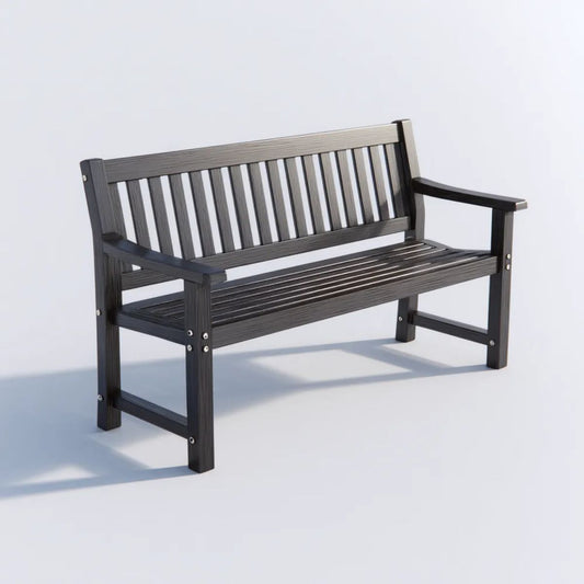 Ławka ogrodowa, Ogród Ławka 2 fotele czarne Plastik biały 122 x 60 x 85 cm